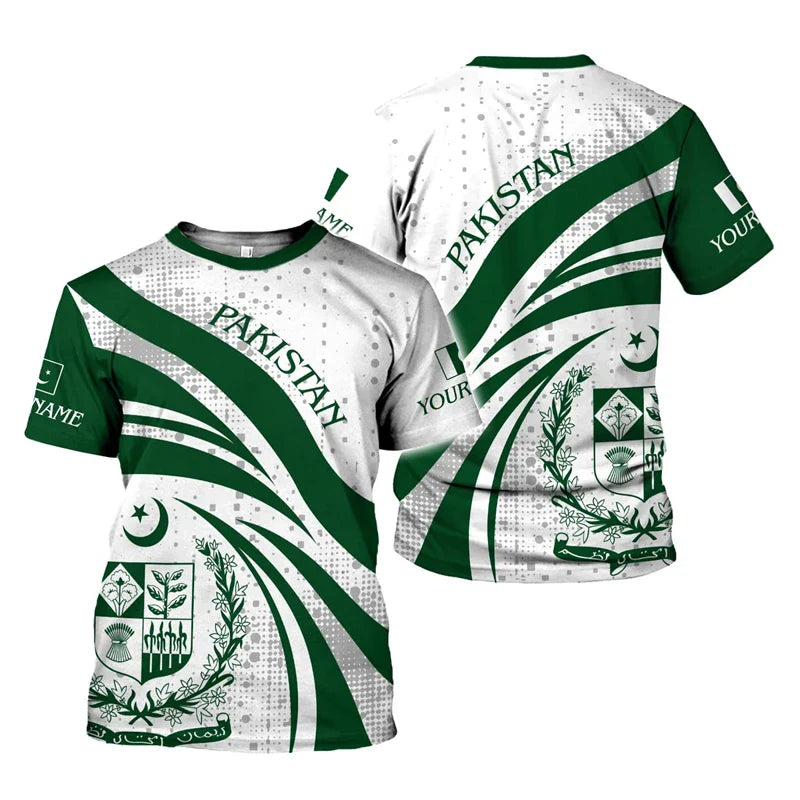 Pakistan Flag 3D Print Men's T-shirts For Men Clothing Summer Unisex Short Sleeve Tops Fashion Tees Streetwear Harajuku T Shirt