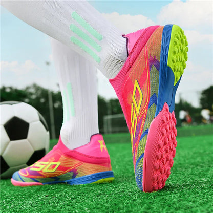 New Men Football Boots Outdoor High-top Soccer Shoes Cleats Hot-selling Grass Match Indoor Sneakers Non-Slip High-quality