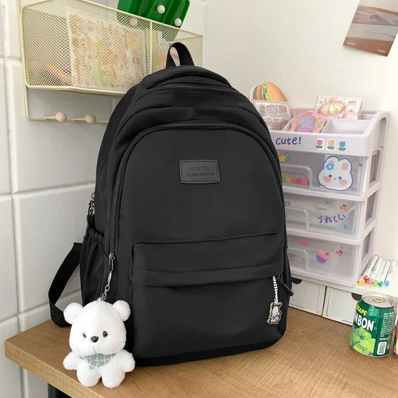 New Female Fashion Men High Capacity Waterproof College Backpack Trendy Women Laptop School Bags Cute Girl Travel Book Bag Cool
