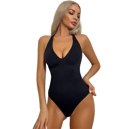 Slimming Underwear Bodysuits Tummy Reducing  Waist Trainer Shapewear Sexy Deep V Halter Top Two Ways To Wear
