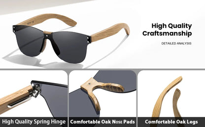 Eco-Friendly Retro Oak Sunglasses UV400 Wooden Sunglasses for Men and Women Universal Fashion Anti-Blue Lens 8031