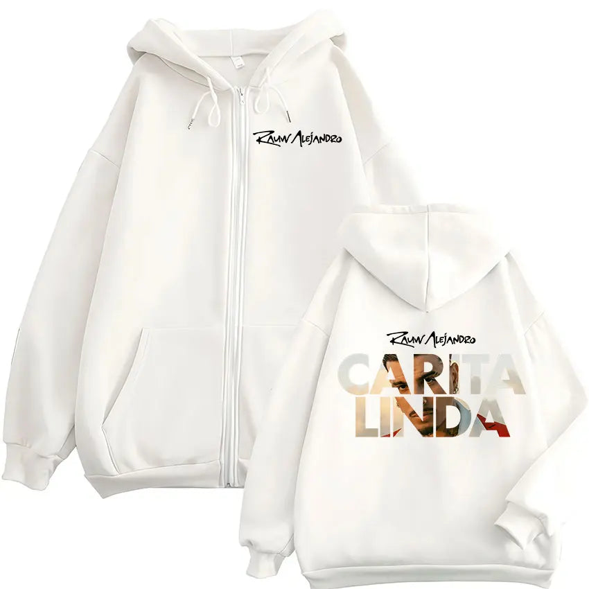 Rauw Alejandro Carita Linda 2025 New Album Zipper Hoodies Men Women Clothing Fashion Long Sleeve Zip Up Sweatshirts Jacket Coats