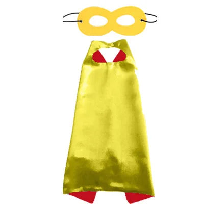 Superhero Cosplay Costume Solid Two Colored Satin Super Hero Cloak Children Cape Boys Girls Satin Halloween Carnival Party