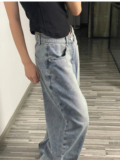 Casual jeans reversible pants ins fashion American retro Y2K loose high waist jeans women street clothing loose trousers pants