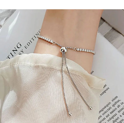 Full 2mm 0.03CT Moissanite Diamond Tennis Bracelet for Woman 925 Silver Plated 18K Rose Gold Adjustable Link Bracelets Gift