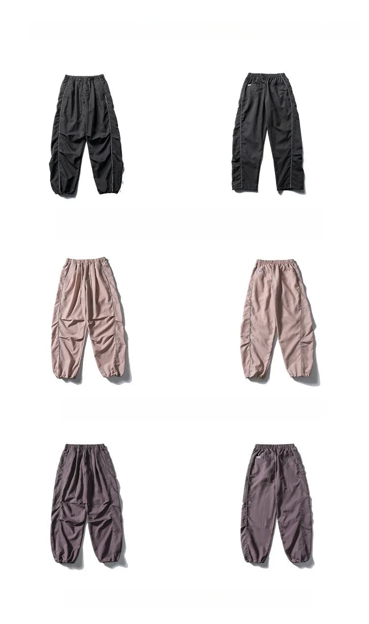 Korean Streetwear Waterproof Outdoor Utility Cargo Pants For Men Quick Dry Adjustable Hem Oversized Sport Casual Pants Trendy