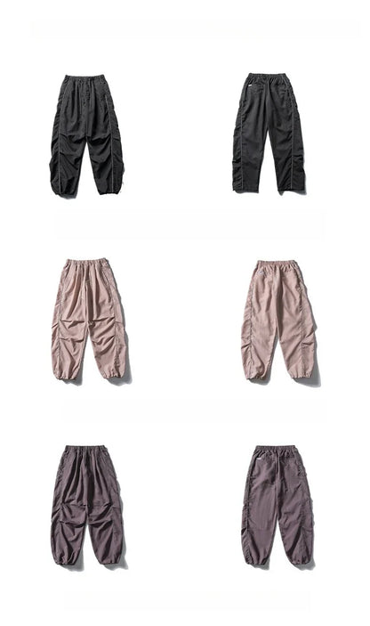 Korean Streetwear Waterproof Outdoor Utility Cargo Pants For Men Quick Dry Adjustable Hem Oversized Sport Casual Pants Trendy