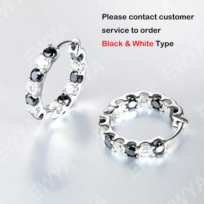 Luxury Moissanite Hoop Earrings 2.6 Carat D Color S925 Sterling Silver Earring For Women Party Fine Jewelry Christmas Gift