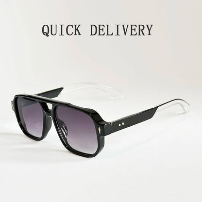 Square Sunglass Men Retro Vacation Yellow Sunglasses Women Trendy Vintage Fashion Glasses Luxury Gafas De Sol Hombre Zonnebril