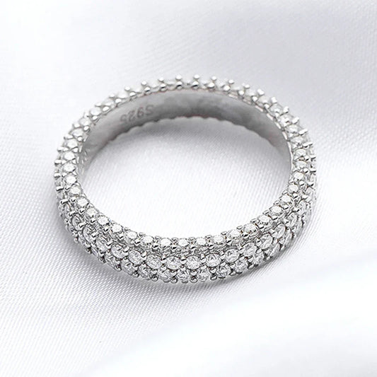2.5cttw All Moissanite Rings for Women Full Enternity Sparkling Matching Diamond Band Sterling Silver S925 Jewelry