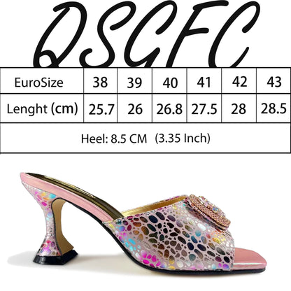 Italian Fashion Design Shoes and Bags Matching Set 2025 Peep Toe High Heels Blue Color Rhinestones Women Shoes for Party