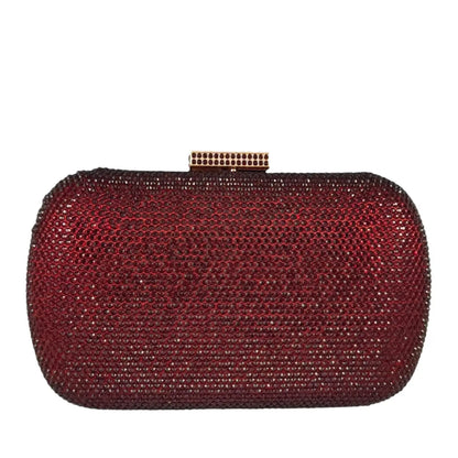 Burgundy Crystal Evening Bags and Clutches for Women Formal Party Rhinestone Handbags Wedding Clutch Purse
