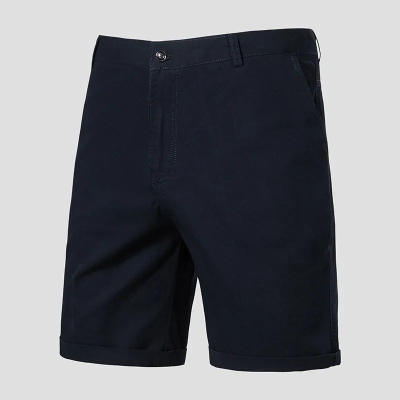 Men Casual Cotton Shorts Golf Dress Shorts Light Weight Sports Casual Knee Shorts Men's Bermuda