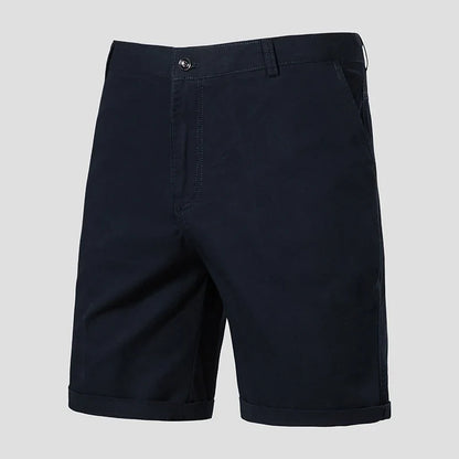 Men Casual Cotton Shorts Golf Dress Shorts Light Weight Sports Casual Knee Shorts Men's Bermuda
