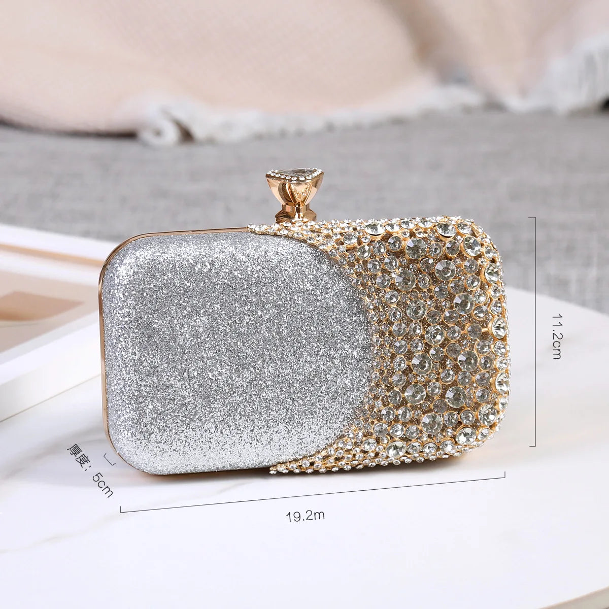 Rhinestone Women Bags Hollow Out Style Crystal Evening Bag Chain Shoulder Handbags Luxury Party Wedding Day Clutch Purse Handle