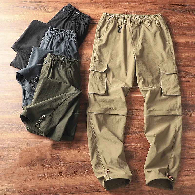 Men's Lightweight Cargo Pants Straight Casual Sport Shorts Summer Quick Drying Breathable Outdoor Fishing Hiking Climbing Pants