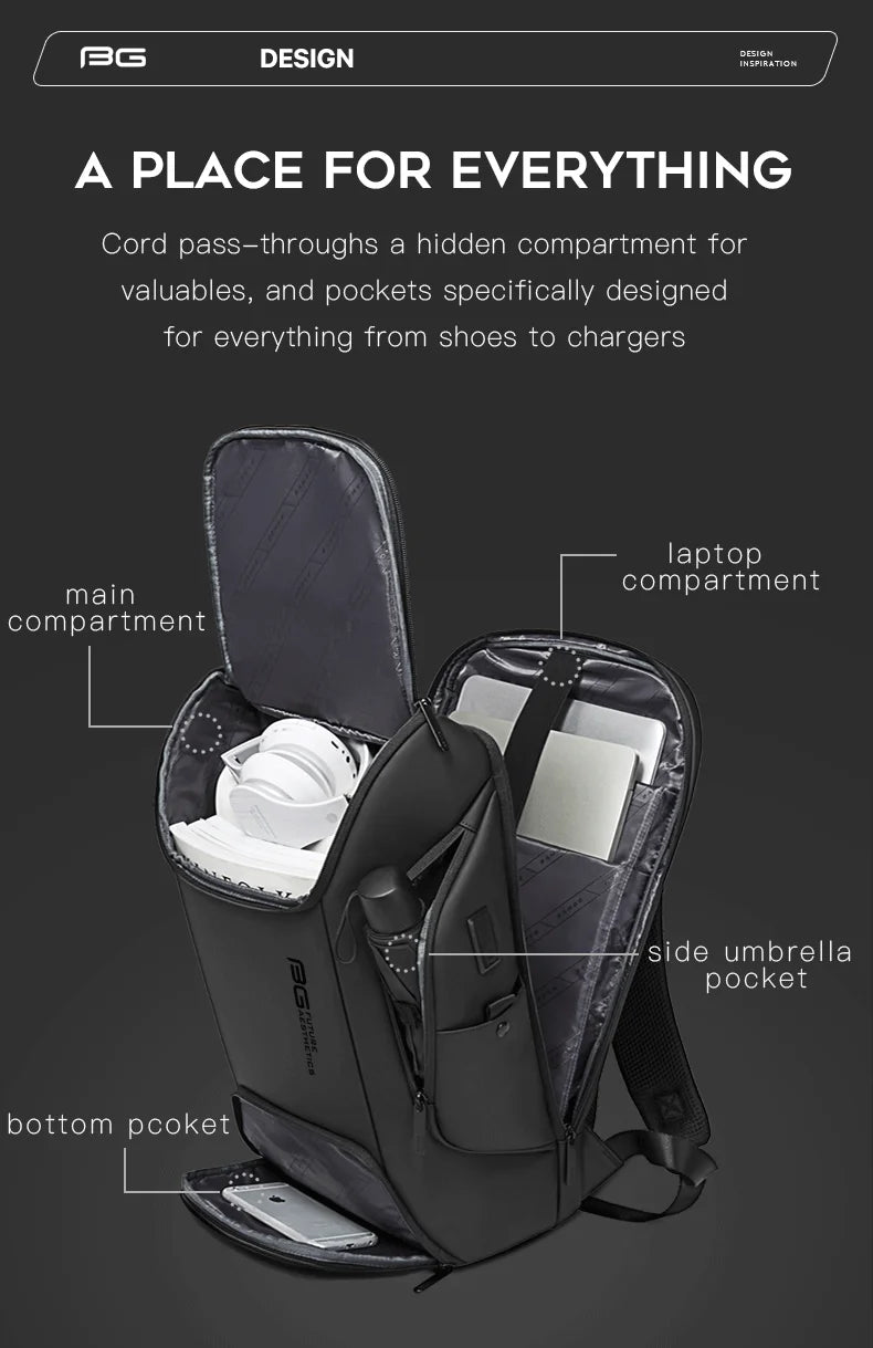 Business USB Charging Smart Backpacks Fits 15.6 Inch Laptop Commute Backpack WaterProof Carry On Bag for Men Travel Bags
