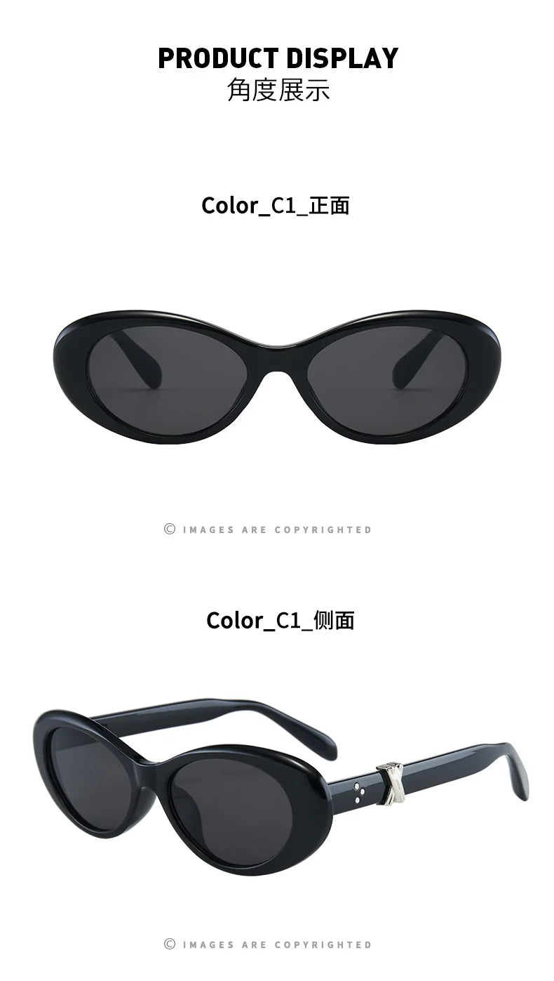Vintage Oval Sunglasses NEW Women Luxury Brand Designer Small Oval Sun Glasses Retro Fashion Shades Men Eyegalsses Gafas De Sol