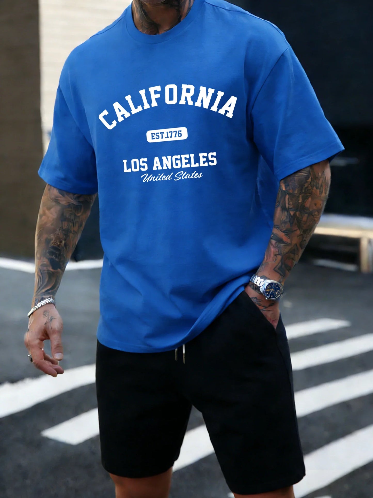 California Los Angeles Est 1776 Men T Shirts Retro Fashion Soft Short Sleeve Summer Comfortable T-Shirt Unisex Cotton Loose Top