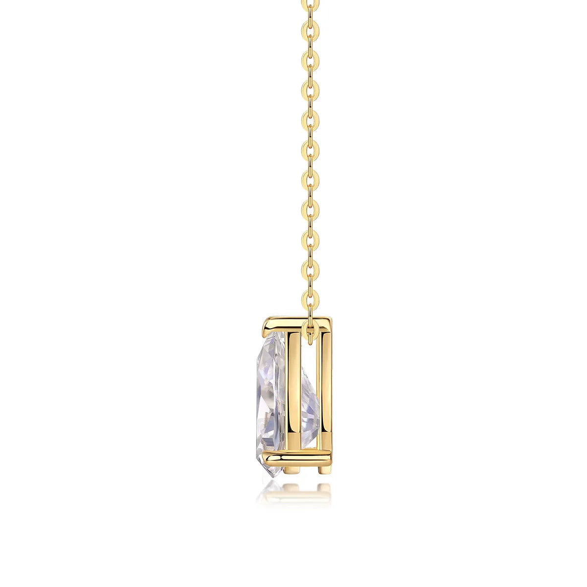 Pear Cut 1-5CT Solitaire Moissanite Diamond Pendant for Woman Man 925 Silver Plated 18k Wedding Bridal Neck Chain Necklace