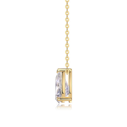 Pear Cut 1-5CT Solitaire Moissanite Diamond Pendant for Woman Man 925 Silver Plated 18k Wedding Bridal Neck Chain Necklace