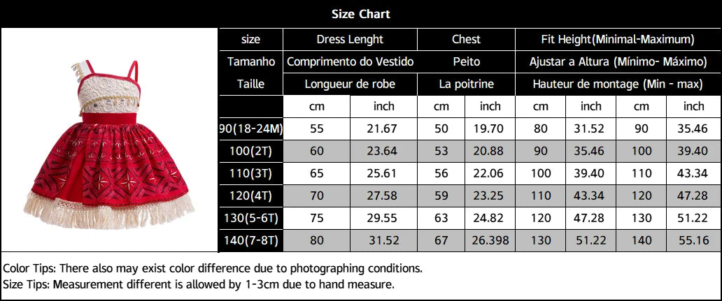 2 Vaiana Costume Girls Princess Dress Children Purim Lace Clothes Kids Cartoon Cosplay Outfits Birthday Party Frock