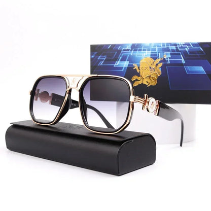 New Classic Fashion Metal Sunglasses for Men and Women Outdoor Travel Fishing Head Decorative Sun Glasses Lentes De Sol Mujer