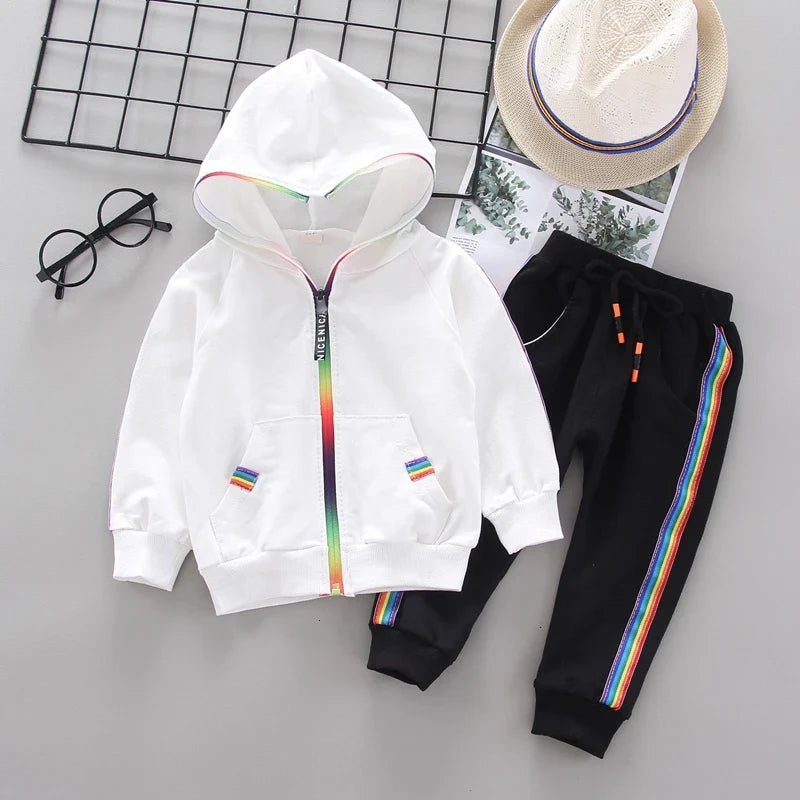 Spring Autumn Baby Girl Clothes Suit Boys Clothing Children Hooded Jacket Pants 2Pcs/Sets Toddler Sports Costume Kids Tracksuits