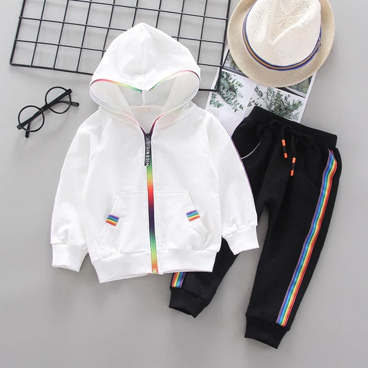 Spring Autumn Baby Girl Clothes Suit Boys Clothing Children Hooded Jacket Pants 2Pcs/Sets Toddler Sports Costume Kids Tracksuits