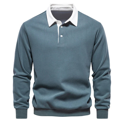 2023 New Autumn Fashion Design Polo Neck Sweatshirts for Men Casual and Social Wear Quality Cotton Mens Sweatshirts