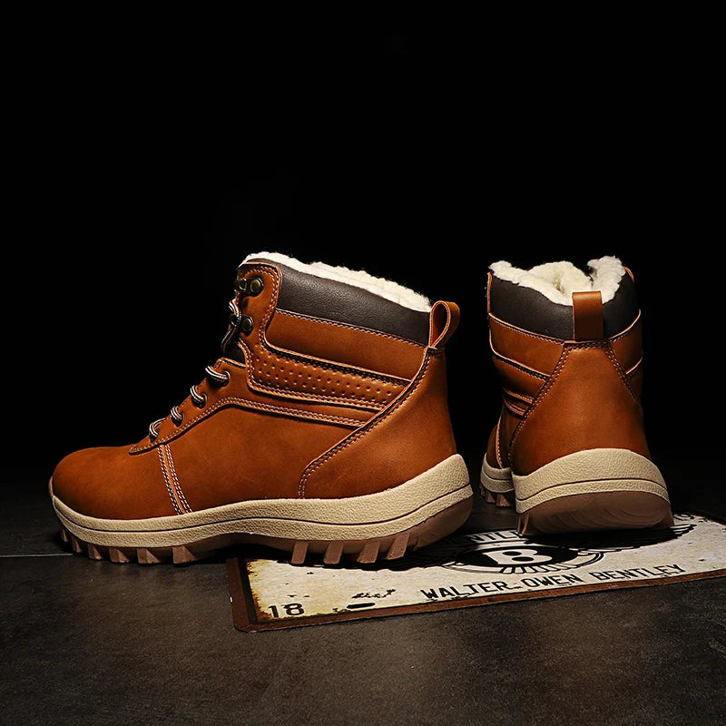Men Boots High Quality Hking Shoes High Top Shoes Tactical Sneakers Snow Wniter Boots Outdoor Mountaineering Camping Thick Sole