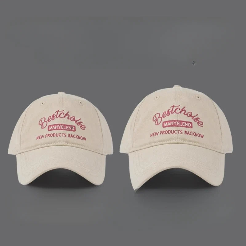 Hat Women Letter Embroidery Baseball Cap for Men Solid Color Peaked Cap Cotton Breathable Duck Tongue Hat Outdoor Sun Visors