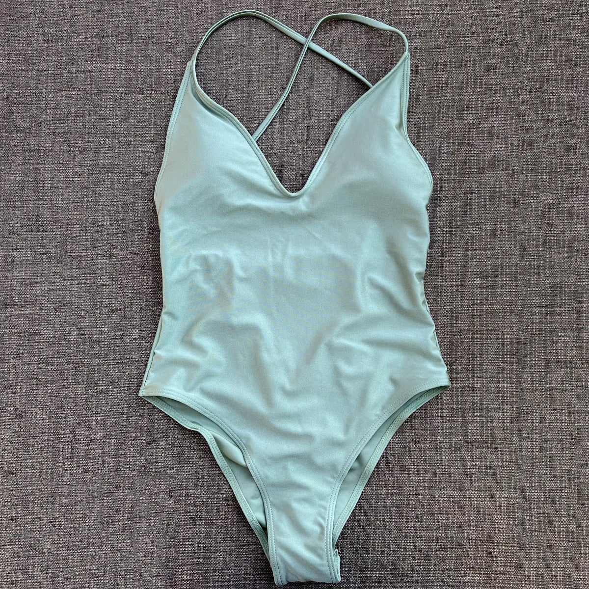 Solid One Piece Swimsuit Women Swimwear 2025 New Bikini Sexy Bodysuit Plus Size Bathing Suit Swimming Suit maillot de bain femme