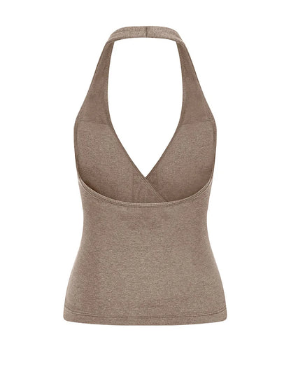 Women's Yoga Suits Quick Drying Leggings Gym Shorts Nude Hanging Neck Bra Running Gym Exercise Sets