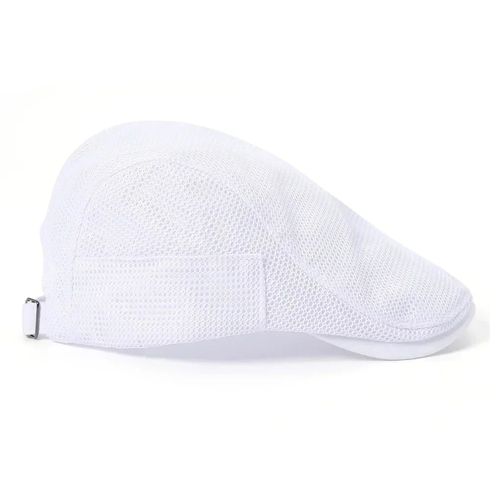 Summer Mens Hats Breathable Mesh Newsboy Caps Outdoor Baker Boy Boinas Cabbie Hat Fashion Driving Flat Cap For Women