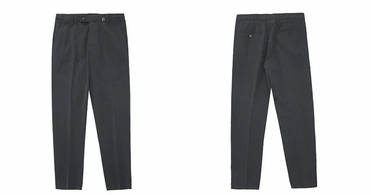 High Quality Invisible Elastic Waist Business Casual Suit Pants Built-in Anti Slip Strip Slim Fit Office Social Dress Trousers