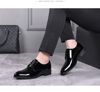Spring British Style Formal Dress Shoes Black Business Oxfords For Groom Wedding Office Comfortable Big Size Footwear Non Slip