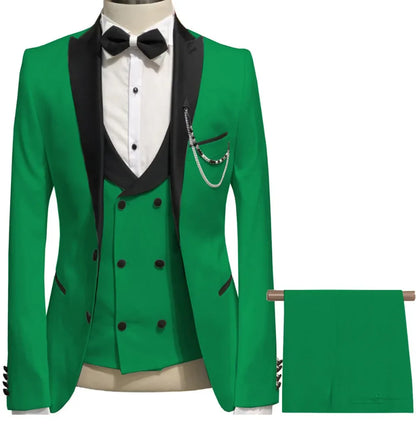 Latest Coat Pant Designs Red Terno Slim Fit Prom Men Suit Groom Suits For Wedding Tuxedo Costume Jacket+Vest+Pants