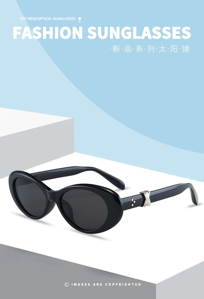 Vintage Oval Sunglasses NEW Women Luxury Brand Designer Small Oval Sun Glasses Retro Fashion Shades Men Eyegalsses Gafas De Sol