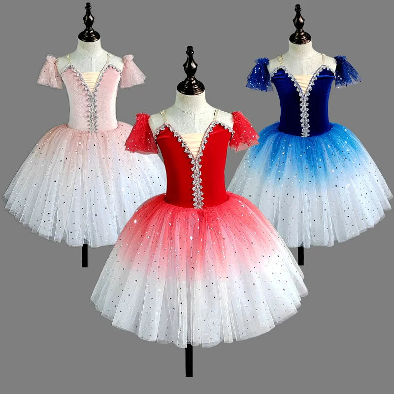 Girl Ballet Dress Dance Costumes Kids Outfit Vestidos Performance Party Baby Clothing Summer Girls Dresses Tutu Children's Day