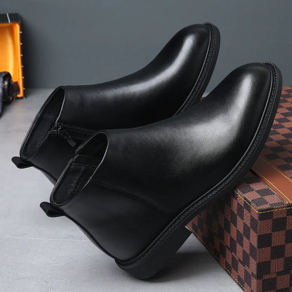 New Business Men's Short Boots Retro fashion minimalist style Outdoor leisure party office genuine leather adult quality shoes