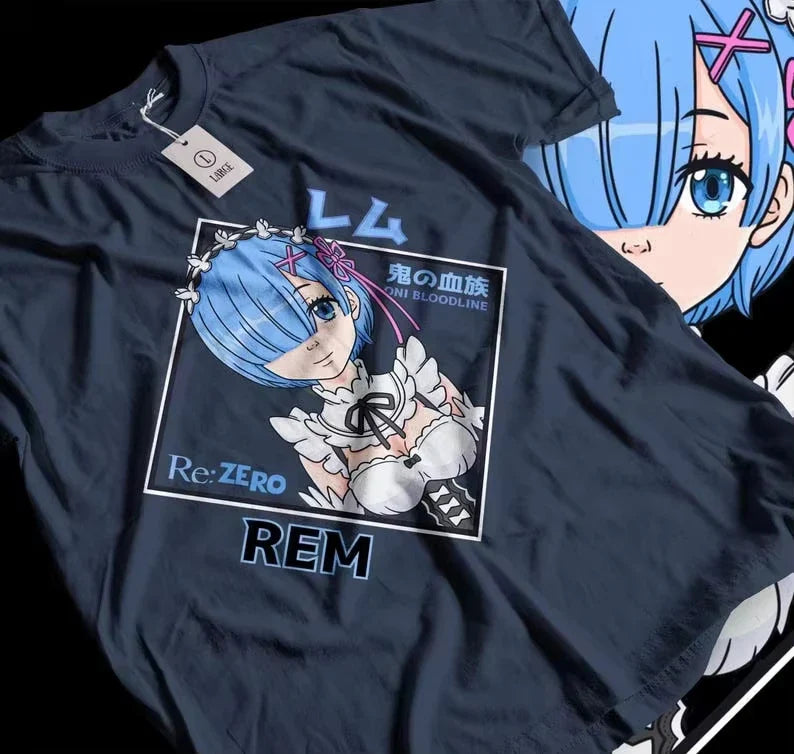Re Life in A Different World From Zero Peripherals Graphic Print T-shirt Men Women Crewneck Cotton Harajuku Oversize Fashion Tee