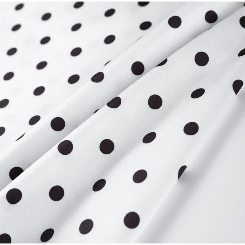 Fashion Lace Up Polka Dot Mini Dress Women Square Collar Short Sleeve Satin Party Dresses2026 Summer Lady Elegant Beach Robe New
