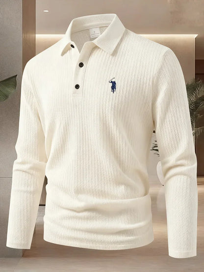 Men's polo shirt long sleeved high-end brand exquisite embroidery 2025 Spring and Autumn casual breathable fashion T-shirt top