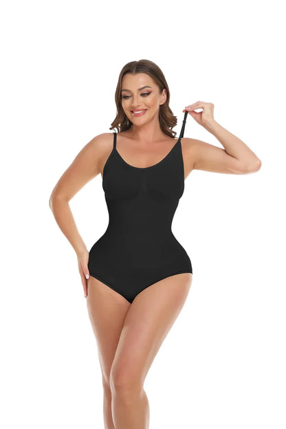 Women Seam-free Sleeveless V-Neck Bodysuit Shapewear Tummy Control Body Shaper Tank Top Red Blue