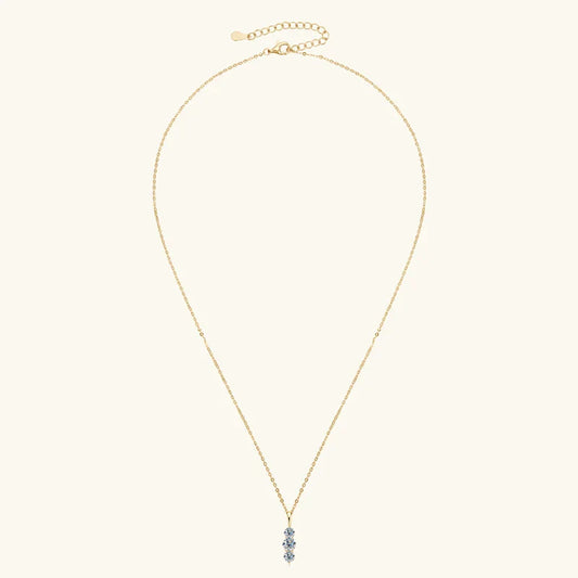 Certified D Color Three Stone Moissanite Pendant Necklace Collar Plata 925 Sterling Silver Necklaces for Women Jewelry