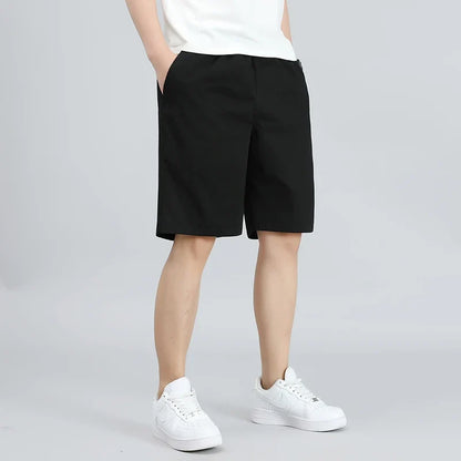 Men's Lightweight Cotton Summer Casual Shorts Loose Wide-Leg Fitness Exercise Work Shorts Comfortable Breathable