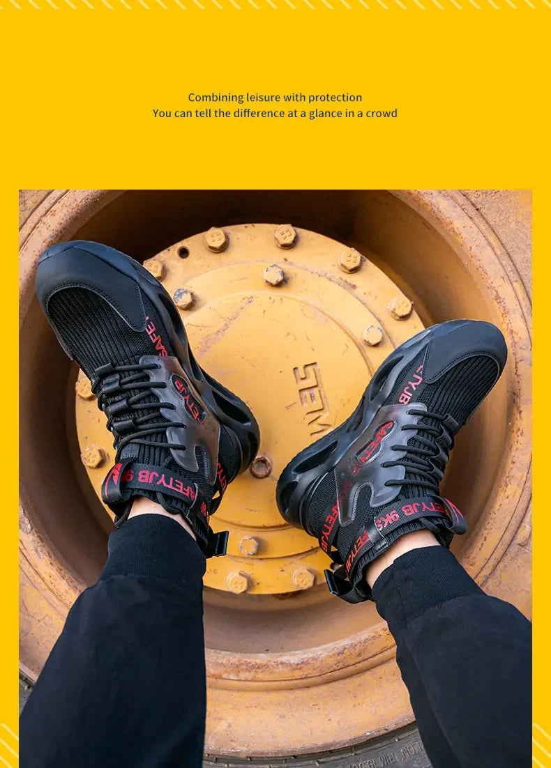 steel toe safety boots for men protective shoes industrial safety shoe woman light work shoes anti-puncture work safety sneakers