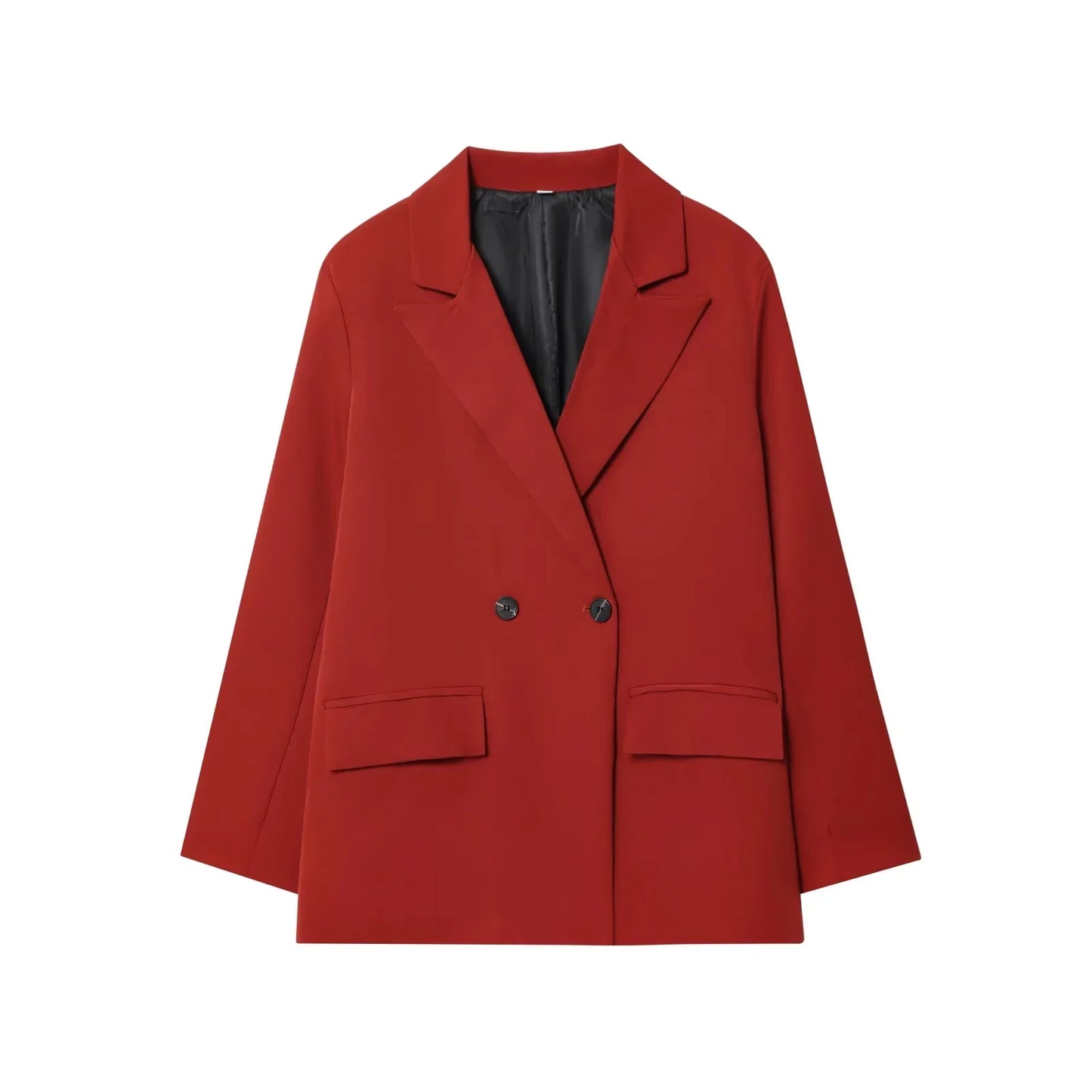 Fall Elegant Lady Commute Blazer Lapel Double-breasted Blazer Coat 2025 Spring Autumn Fashion Minimalist Office Women Blazer