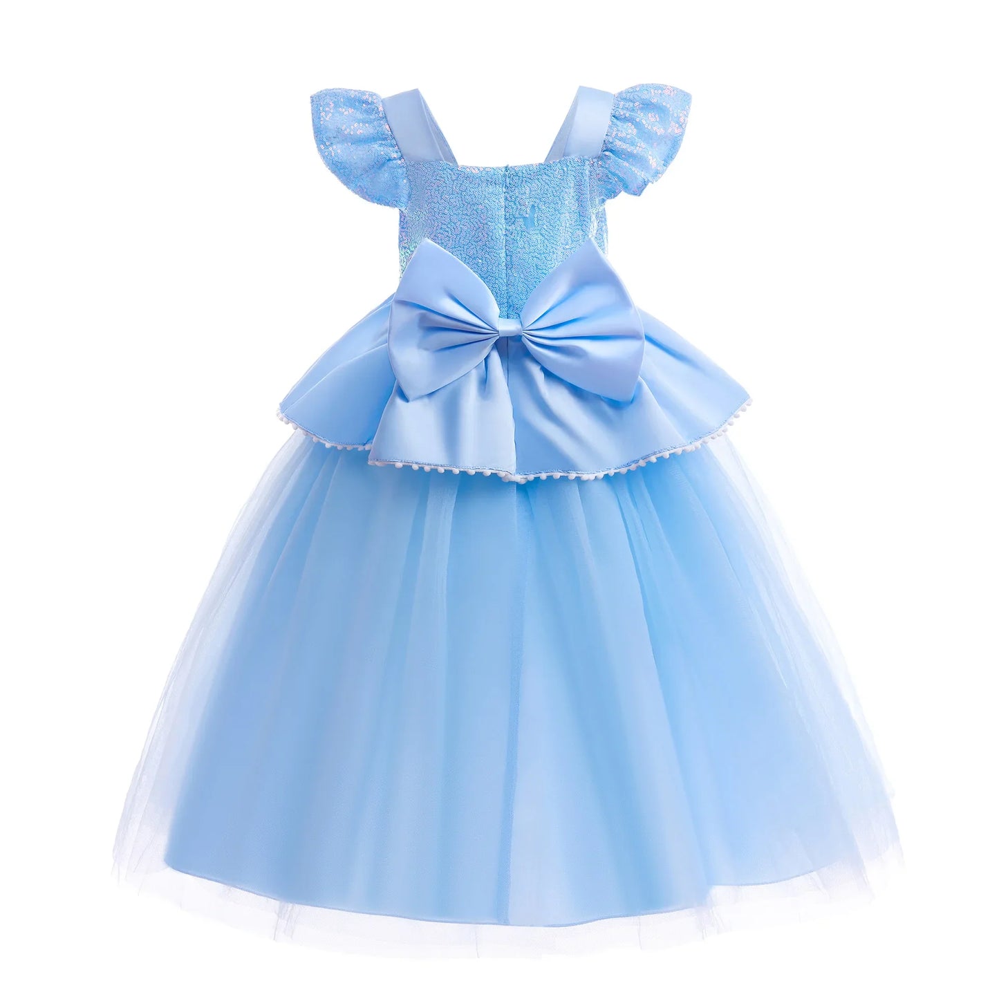 Summer Deluxe Princess Snow White Gown with Cape Girls Fairy Kids Cosplay Costume Toddler Carnival Apparel Halloween Dress up